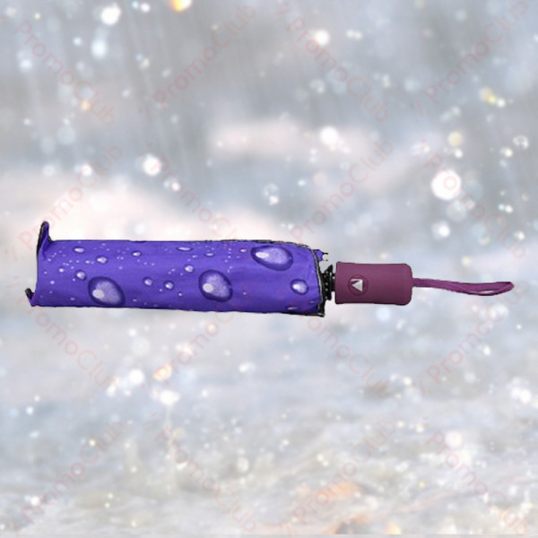 Дамски цветен и удобен, ветроустойчив чадър с механично отваряне -  лилав 21882