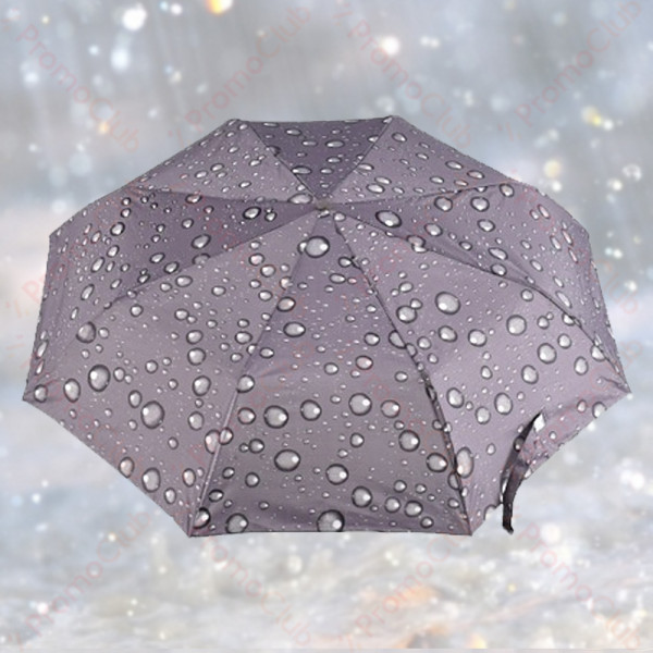 Дамски цветен и удобен, ветроустойчив чадър с механично отваряне -  сив 21882