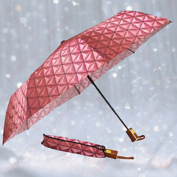 Дамски цветен и удобен, ветроустойчив чадър с механично отваряне -  Червен 2112