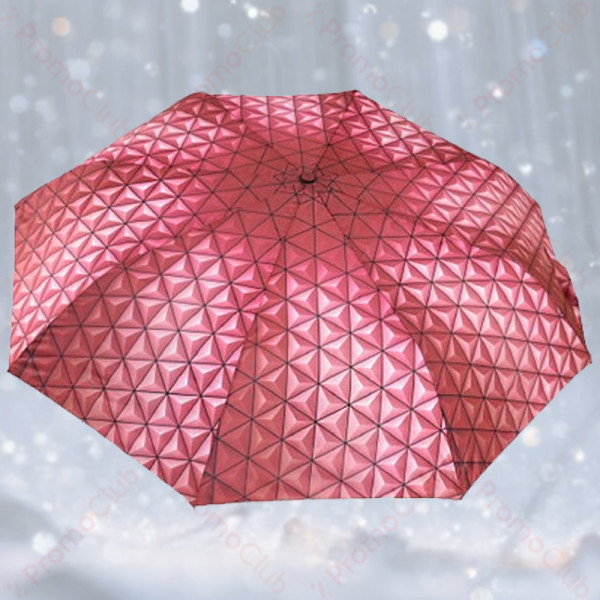 Дамски цветен и удобен, ветроустойчив чадър с механично отваряне -  Червен 2112