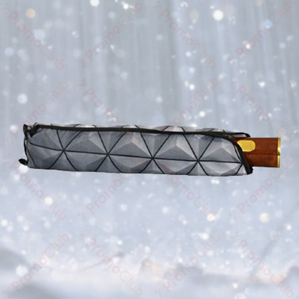 Дамски цветен и удобен, ветроустойчив чадър с механично отваряне -  Сив 2112