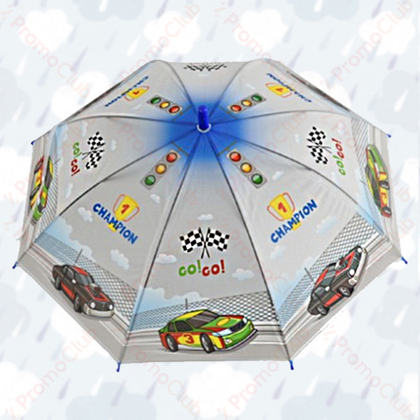 Забавен и здрав детски чадър със свирка RACER - BLUE 12624