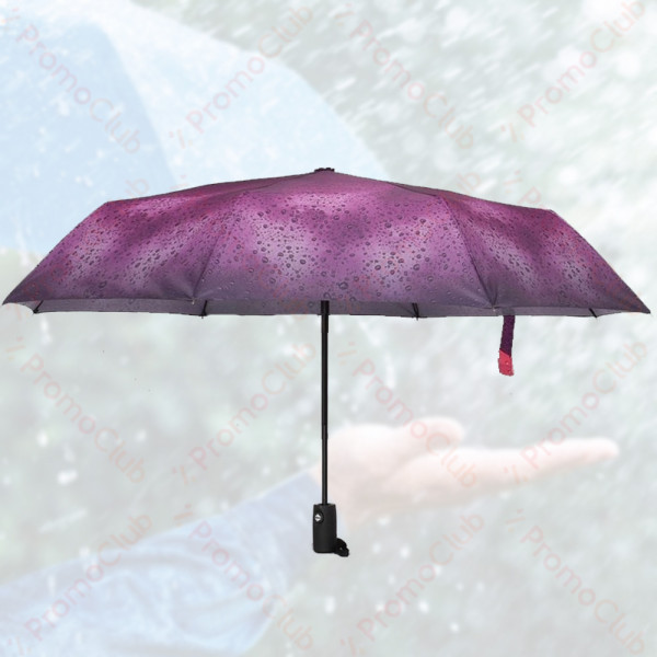 Ветроустойчив цветен дамски чадър с двупосочен автомат RAINDROP - PURPLE 3907