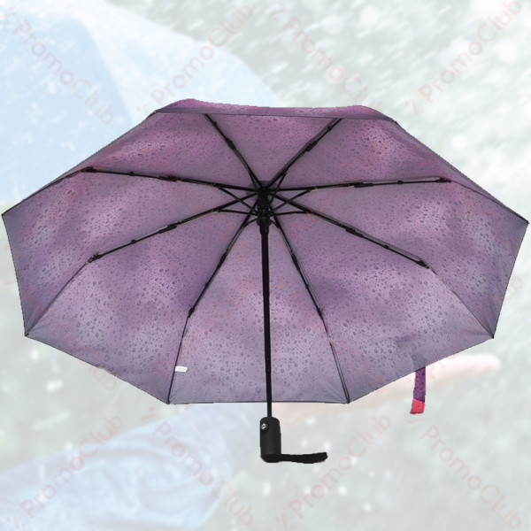 Ветроустойчив цветен дамски чадър с двупосочен автомат RAINDROP - PURPLE 3907