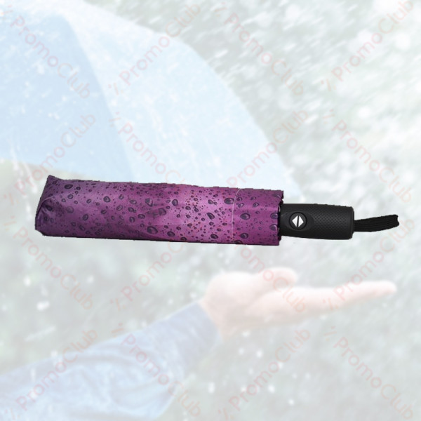 Ветроустойчив цветен дамски чадър с двупосочен автомат RAINDROP - PURPLE 3907