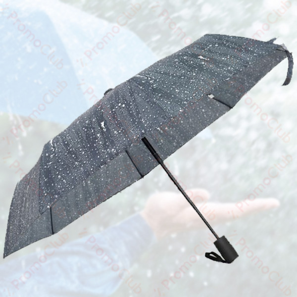 Ветроустойчив цветен дамски чадър с двупосочен автомат RAINDROP - BLACK 3907