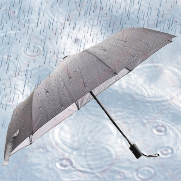 Дамски чадър от бързосъхнеща материя, ветроустойчив RAINDROPS - GREY 21881