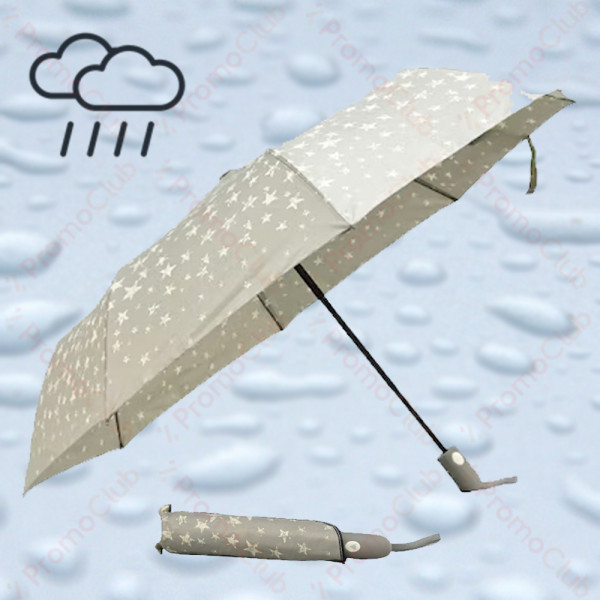 Удобен, здрав и ветероустойчив дамски чадър STAR - CREAM 12526