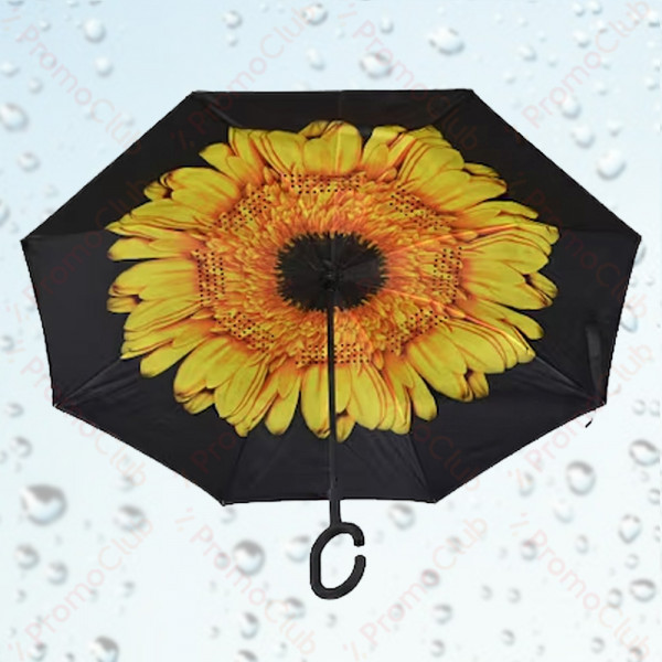 Ветроупорен затварящ се наобратно чадър COOLBRELLA - SUNFLOWER 41682 здрав и удобен