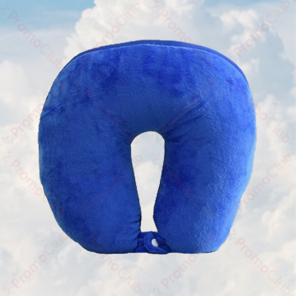 Мека и удобна възглавница за път с копче TRAVEL COMFORT - BLUE 1592