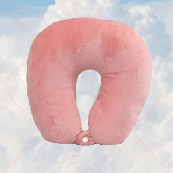 Мека и удобна възглавница за път с копче TRAVEL COMFORT - PINK 1592