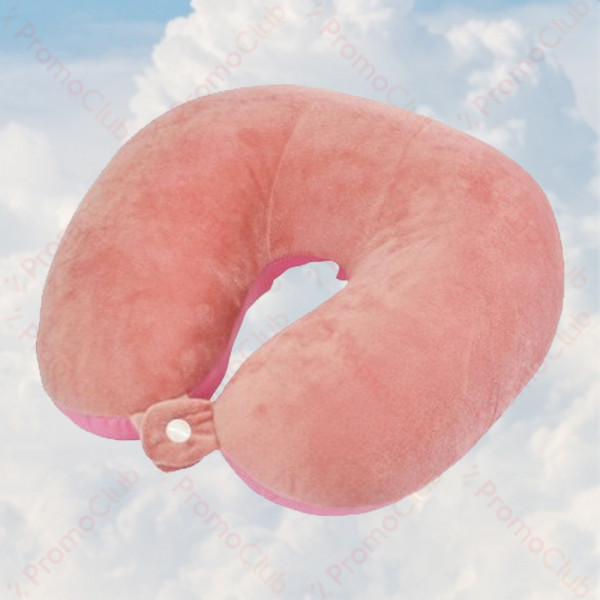 Мека и удобна възглавница за път с копче TRAVEL COMFORT - PINK 1592