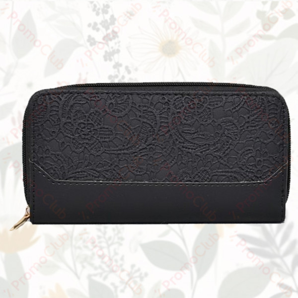 Луксозно дамско портмоне от еко кожа LUX - BLACK 02437