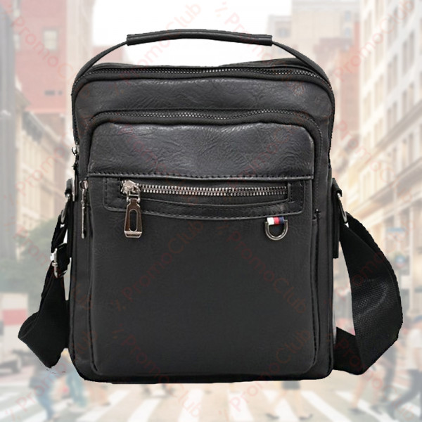 Практична, удобна и стилна мъжка чанта от еко кожа MENSTYLE - BLACK 5121