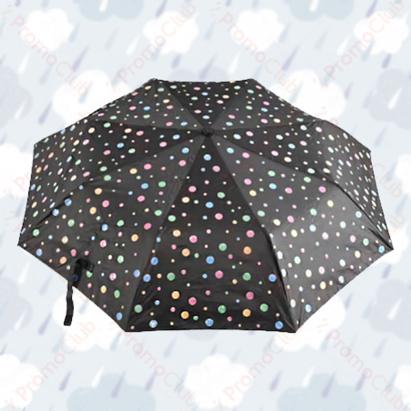 Дамски чадър, който си променя цветовете при намокряне RAINDROPS - BLACK 12621