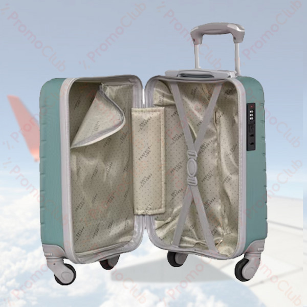 Удобен и здрав авио куфар за ръчен багаж ABS, 46cm - TURQUOISE 2052