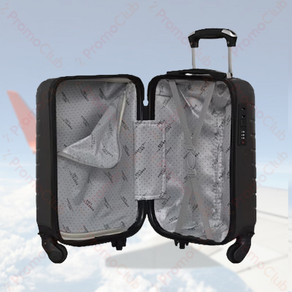 Удобен и здрав авио куфар за ръчен багаж ABS, 46cm - BLACK 2052
