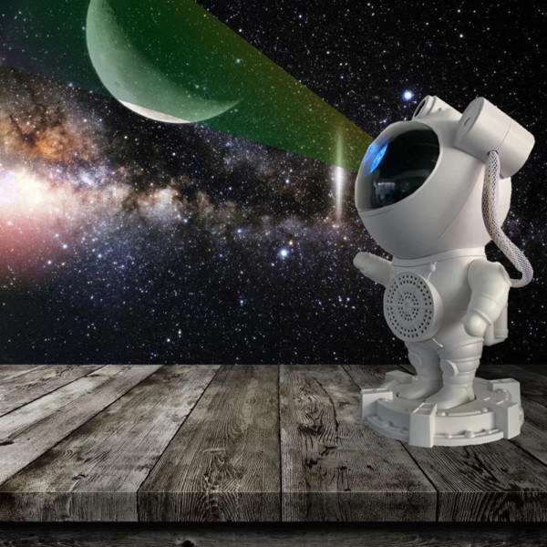 Голям Bluetooth Лазерен проектор Интерстелар АСТРОНАВТ - звездно небе и северно сияние 2 в 1, дистанционно и настройка на 360, таймер