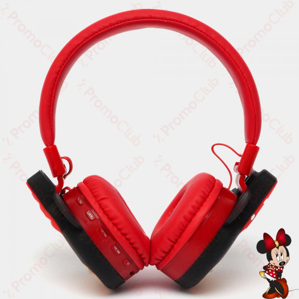 Безжични Bluetooth слушалки MINNIЕ МОUSE AH-806L за деца, aнимационни, сгъваеми и регулируеми, вграден микрофон