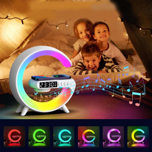 RGB Интелигентна Bluetooth LED лампа G63 - Безжично зарядно устройство,...