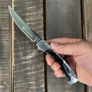 Сгъваем ловен нож Columbia A3165 BLACK , стомана 440, гравирана дръжка и подаръчна кутия