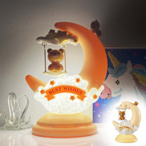 Вълшебна LED детска лампа MOON LAMP - BEST WISHES GL1818, настолна, Детенце учи,...