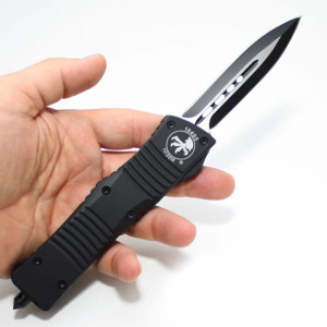 Високотехнологичен американски пружинен нож - кама MICROTECH BLACK