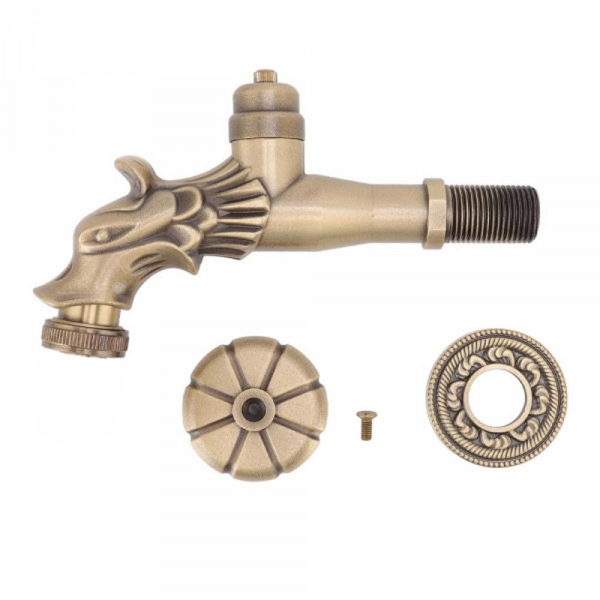 Луксозна месингова градинска чешма DRAGON висок клас изделие - месинг, ретро, винтидж, 1/2