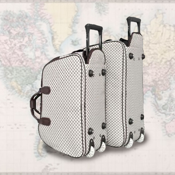 Луксозни пътни чанти с колелца от еко кожа - Travel CHECKERS 2446