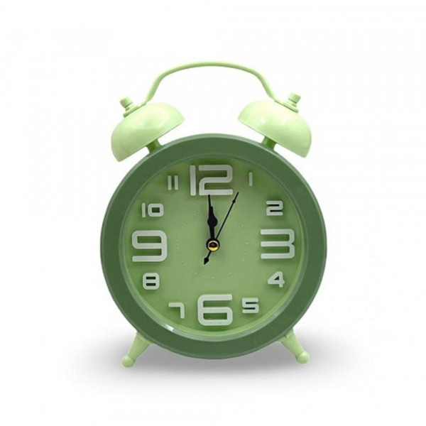 Настолен часовник с будилник и големи цифри -  Зелен CD259
