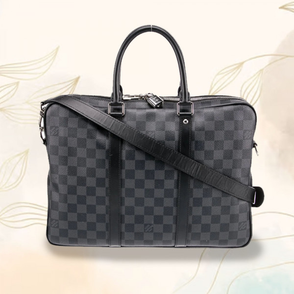 Елегантна бизнес чанта от еко кожа за документи и лаптоп WORKLADY - BLACK В987