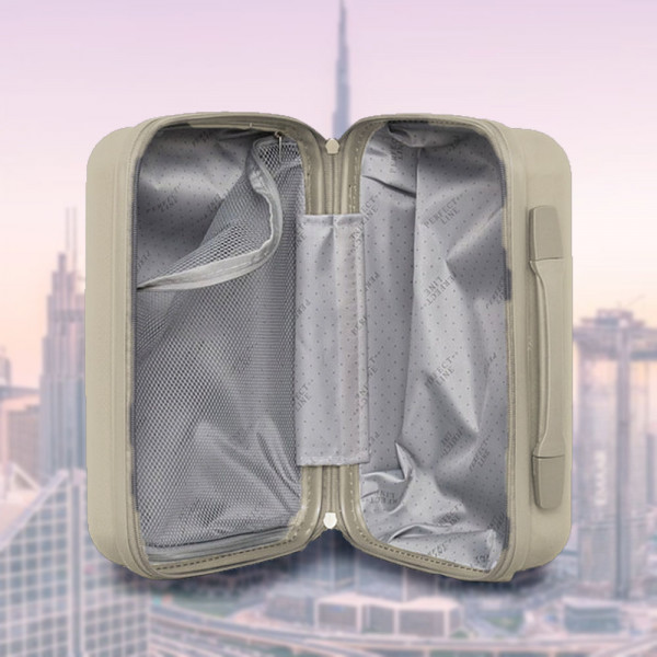 Практична надкуфарна пътна чанта с четири крачета TRAVEL - BEIGE 1909 14"