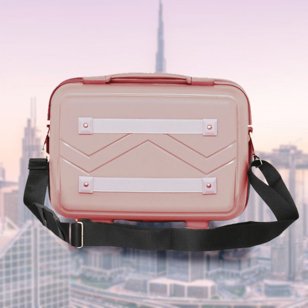 Практична надкуфарна пътна чанта с четири крачета TRAVEL - PINK 1909 14"