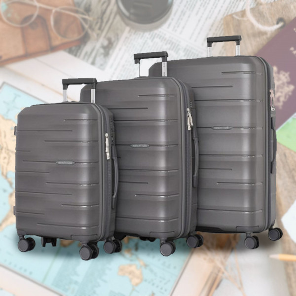 Комплект устойчиви авио куфари с шифър TRAVEL - GREY 1909