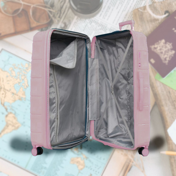 Комплект устойчиви авио куфари с шифър TRAVEL - PINK 1909