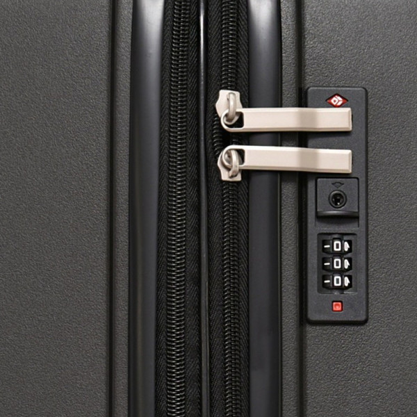 Комплект здрави и практични авио куфари с заключване с шифър AIR - BLACK 4004