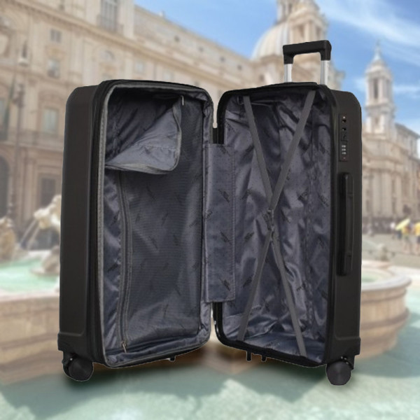 Комплект здрави и практични авио куфари с заключване с шифър AIR - BLACK 4004