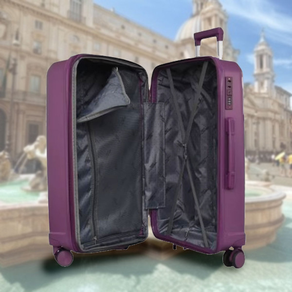 Комплект здрави и практични авио куфари с заключване с шифър AIR - VIOLET 4004