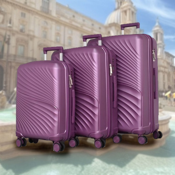 Комплект здрави и практични авио куфари с заключване с шифър AIR - VIOLET 4004