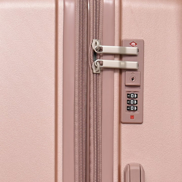 Комплект здрави и практични авио куфари с заключване с шифър AIR - ROSE GOLD 4004