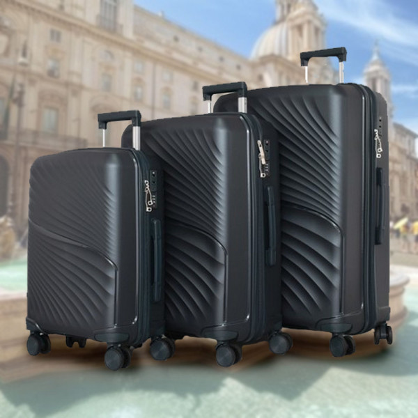 Комплект здрави и практични авио куфари с заключване с шифър AIR - PETROL 4004