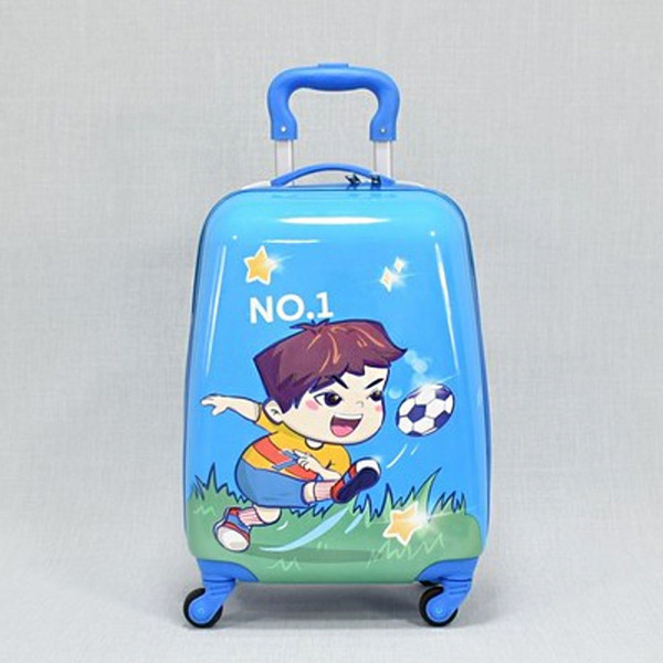 Детски куфар BOY/BALL 31800, 4 безшумни колела, изтегляща се дръжка, поликарбон