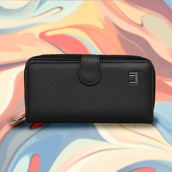 Стилно и елегантно портмоне от естествена кожа 1090 LADY-BLACK