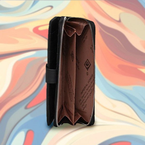 Стилно и елегантно портмоне от естествена кожа 1090 LADY-BLACK