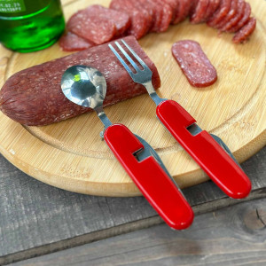 Супер компактен туристически комплект за хранене 5в1 524