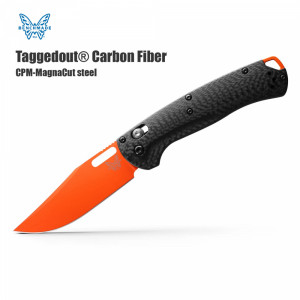 BENCHMADE USA Taggedout® Carbon Fiber - сгъваем нож от CPM-MagnaCut стомана и дръжка от карбон