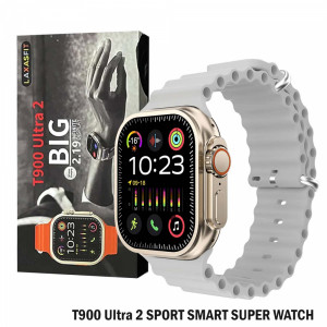 Ново поколение смарт часовник T900 Ultra 2 WHITE с голям дисплей- твоят верен фитнес партньор в здравето