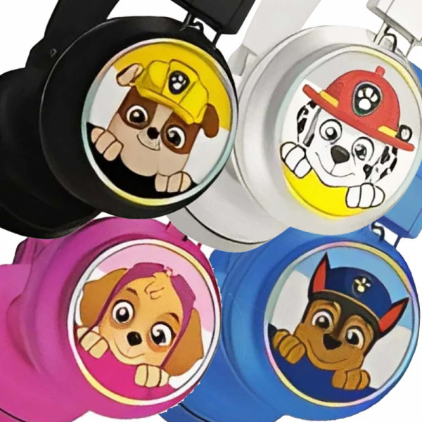 Детски безжични светещи слушалки Пес патрул Paw Patrol с Ръбъл - черни MF-202E, с Wireless 5.3