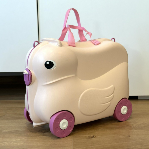 Детски куфар - количка CHICK PINK 6402, за каране, бутане, теглене