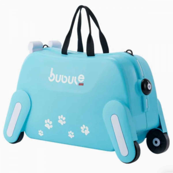 Детски куфар - количка TEDDY BLUE 6403, за каране, бутане, теглене, до 24 кг.